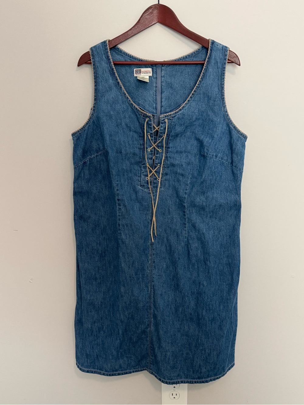 Faded Glory Denim Jumper 16W Womens Vintage Coastal Western Boho Cottage